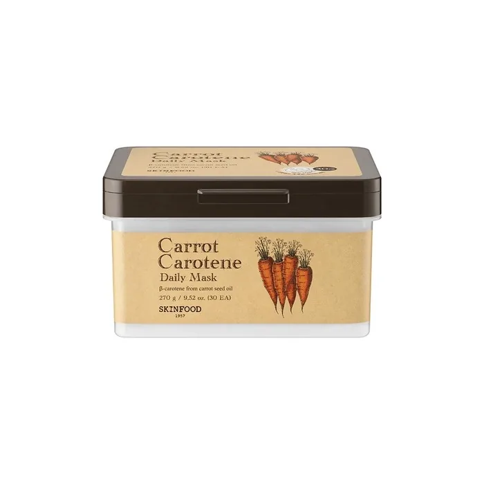 SKINFOOD Carrot Carotene Daily Mask 30 Count - Hydrating and Soothing Sheet Mask