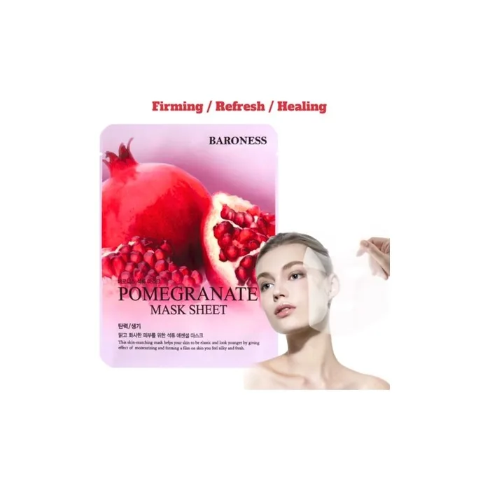 Pomegranate Facial Mask Korean Sheet Mask for Firming, Refreshing, and Healing