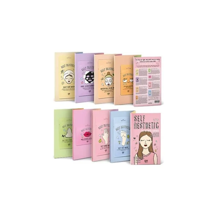 Korean Home Care Mask Set for Head to Toe Spa Treatment - G9SKIN Self Aesthetic 8 Sheets