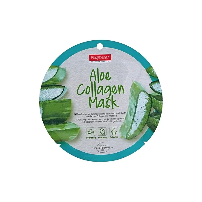 Purederm Aloe Collagen Mask with Aloe Vera, Collagen, and Vitamin E