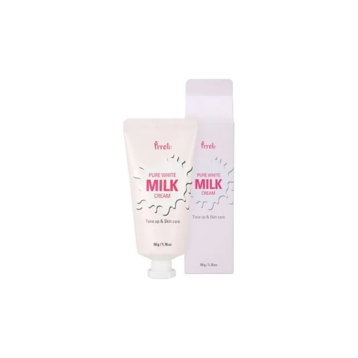 PRRETI Pure White Milk Cream Tone Up Cream Korean Face Skin Care K-Beauty UK