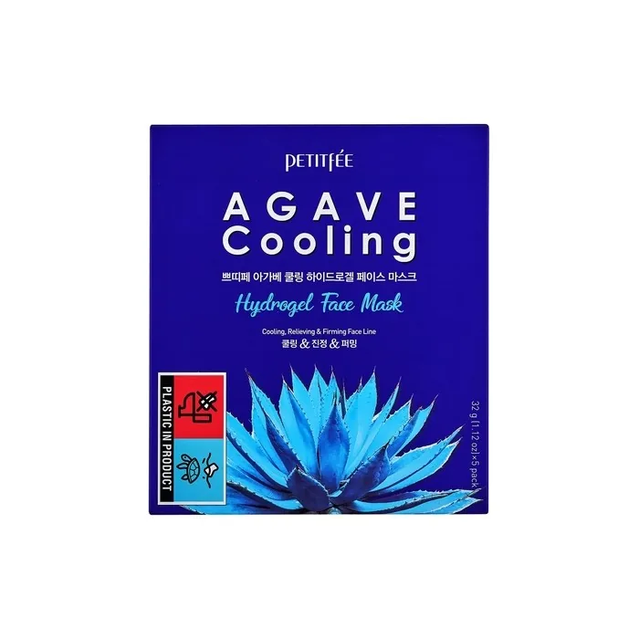 Petitfee Agave Cooling Hydrogel Face Mask 5 Sheets 1.12 Oz 32g Each