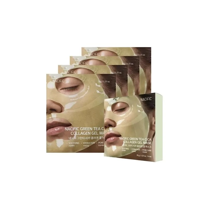 Nacific Green Tea Cica Collagen Gel Mask Set