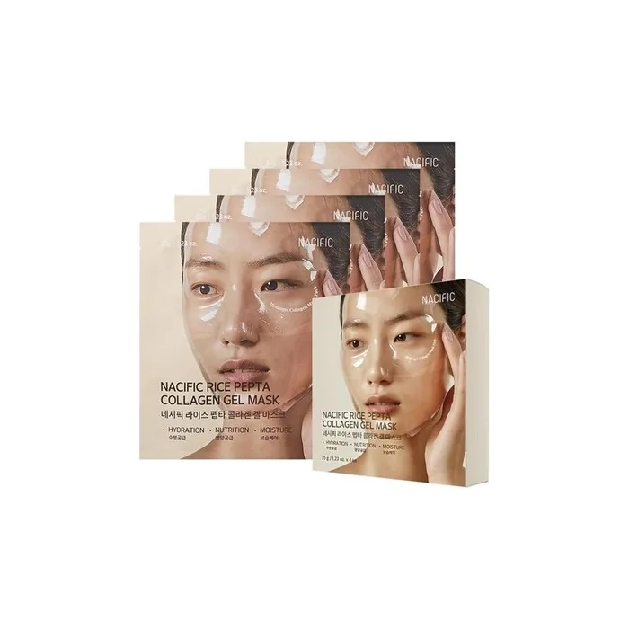 Nacific Rice Pepta Collagen Gel Face Mask Rice Peptide 4ea Set