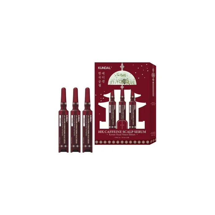 Kundal 10x Caffeine Strength Scalp Serum 3x10ml Comb Set