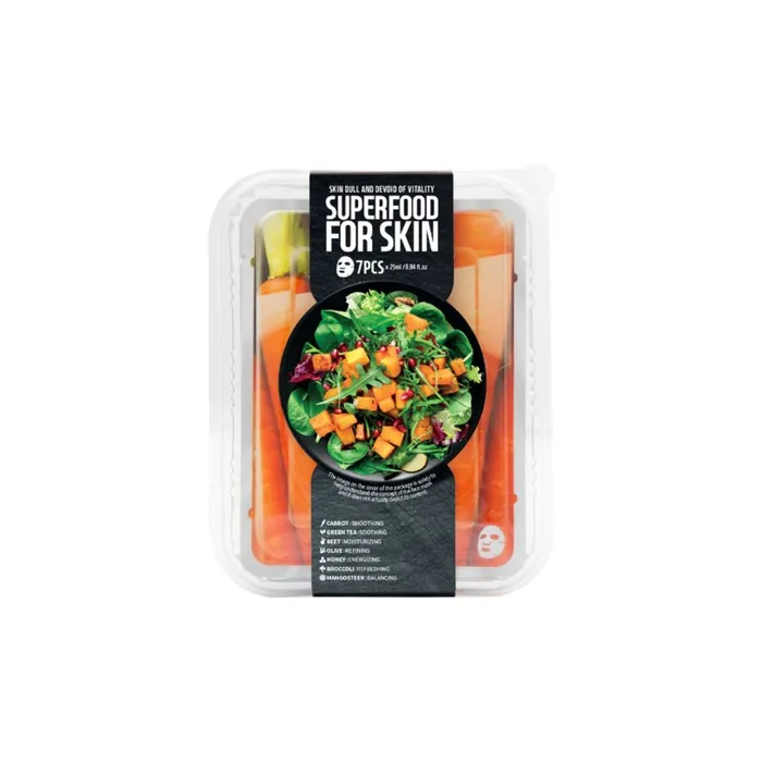 Farmskin Superfood Salad Facial Carrot Sheet Mask - Pack of 7