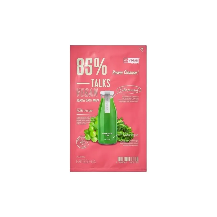 Talks Vegan Squeeze Sheet Mask Power Cleanse 27g