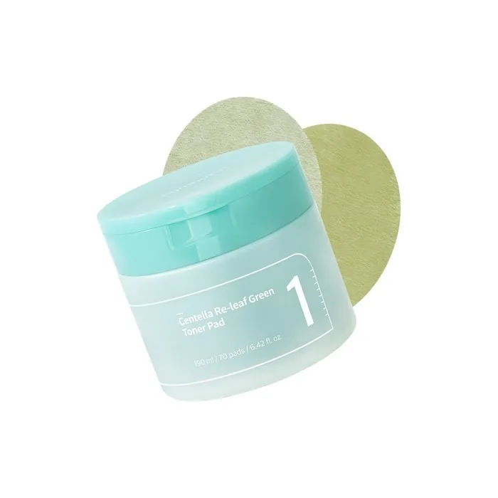 Numbuzin No.1 Centella Re-Leaf Green Toner Pad - Vegan Double-Sided Herb