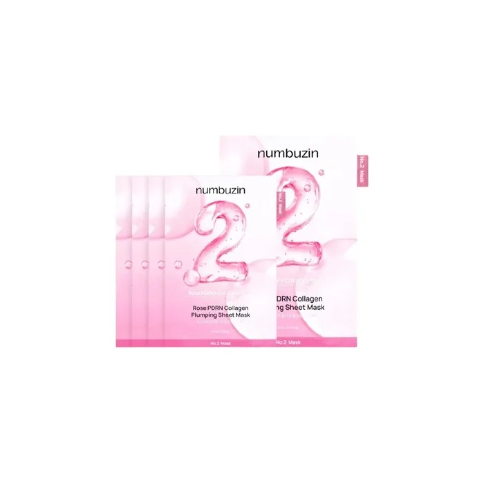 Numbuzin No.2 Rose PDRN Collagen Plumping Sheet Mask - Pack of 5