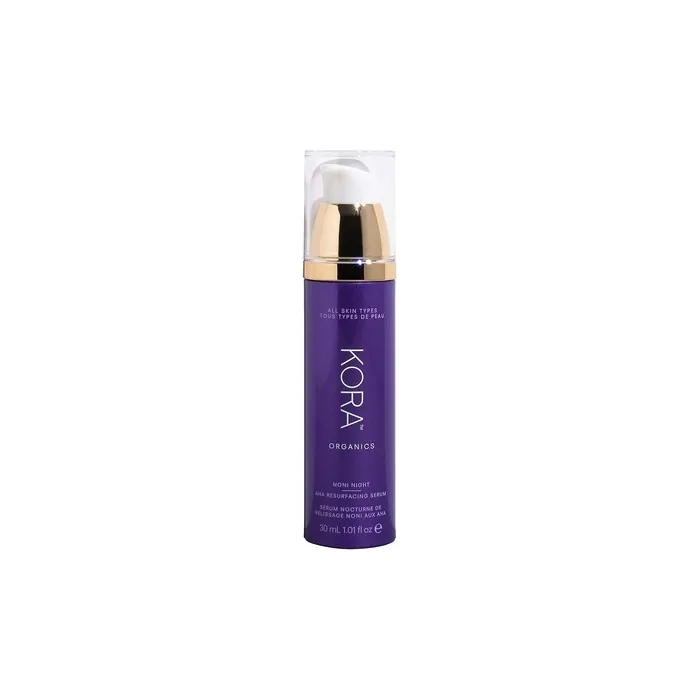KORA Organics Noni Night AHA Resurfacing Serum Smooth and Refine Certified Organic 1.01 fl oz 30mL