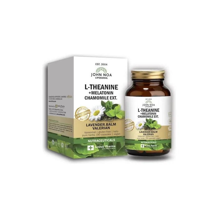 John Noa Ltheanine Melatonin Chamomile Lavender Balm Valerian Dietary Supplement For Sleep 90 Capsules