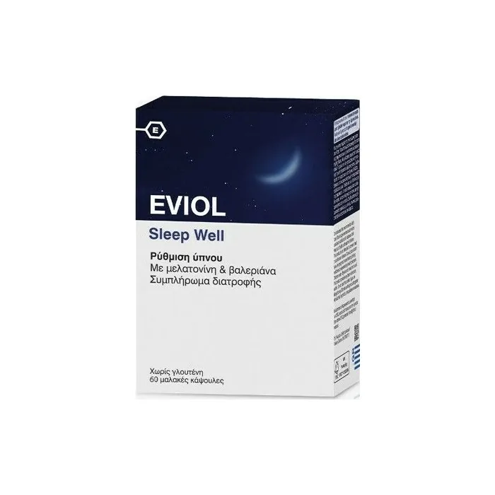 Eviol Sleep Well Melatonin Valerian 60 Soft Capsules