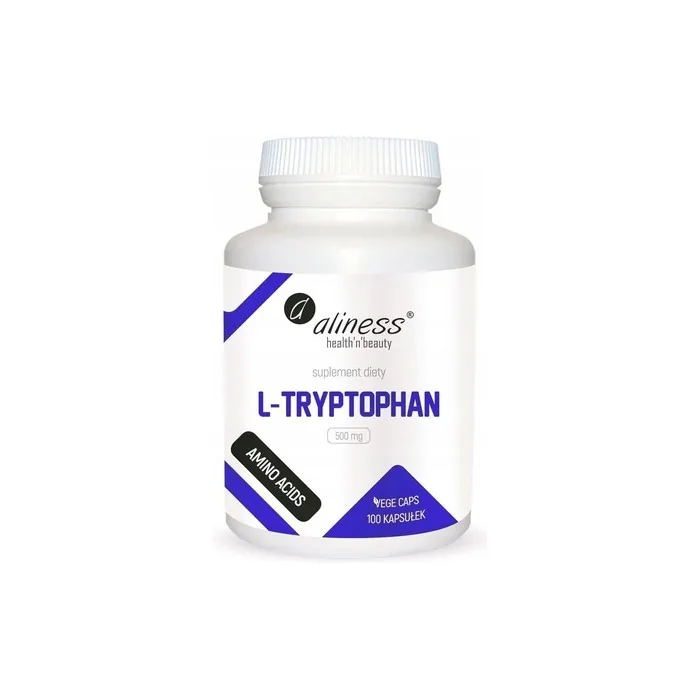 Aliness L-Tryptophan 500mg Amino Acids Sleep Stress Dietary Supplement 100 Capsules