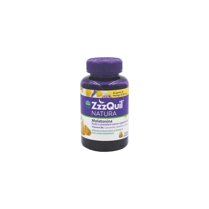 Procter & Gamble Vicks Zzzquil Natura Natural Sleep Supplement With Melatonin 60 Gummy Tablets Mango & Banana Flavor
