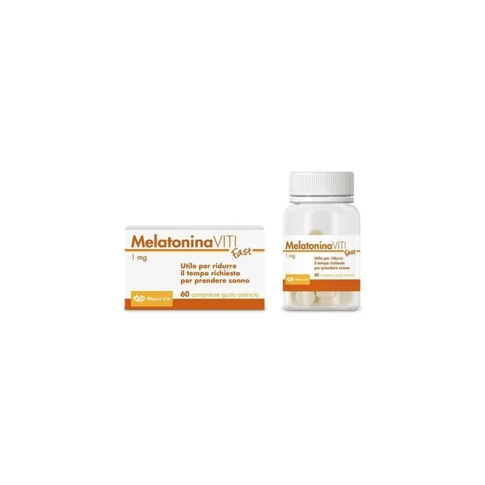 Marco Viti Pharmaceuticals Melatonin Viti Fast 1 Mg Sleep Supplement 60 Soluble Tablets Orange Flavor