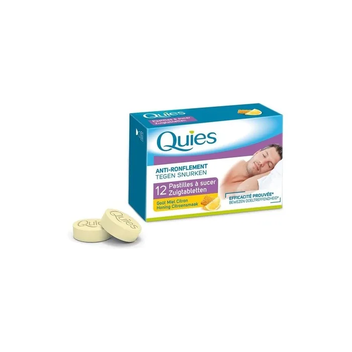 Quies Anti-Snoring Honey Lemon Lozenges 12 Count