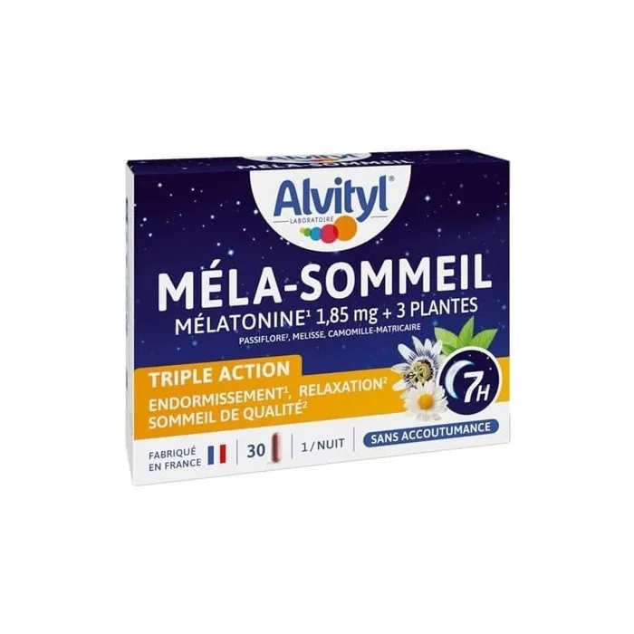 Alvityl Mela-Sleep Melatonin with 3 Plants and Vitamin B6 Triple Action
