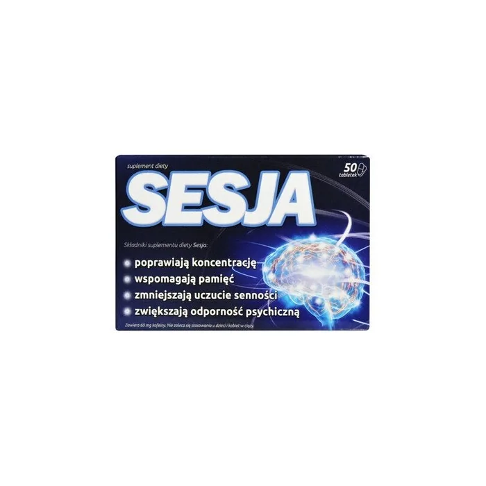 Sesja Ginkgo Biloba Ginseng Brahmi Caffeine Memory Concentration 50 Tablets