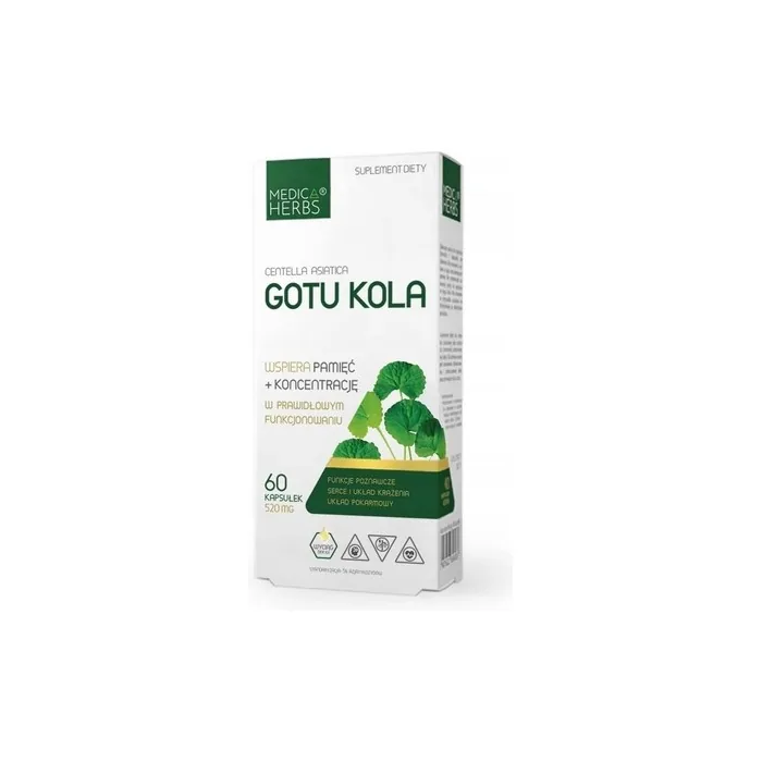 Gotu Kola 520mg - 60 Capsules - Supports Memory and Concentration