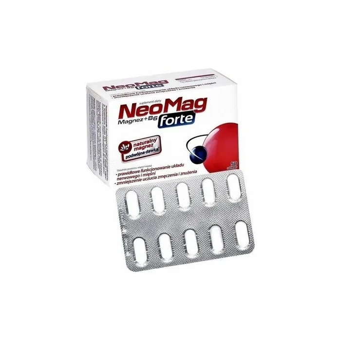 Neomag Forte Magnesium With Vitamin B6 For Fatigue And Concentration 50 Tablets