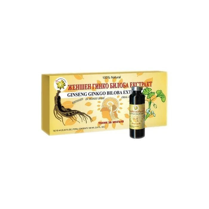Ginseng Ginkgo Biloba Brain Tonic 10ml - Pack of 10