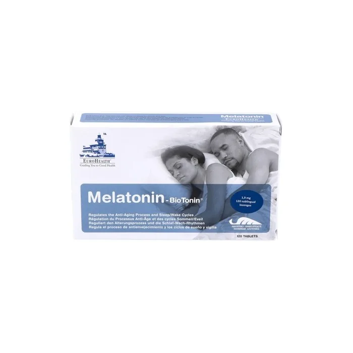 Eurohealth Melatonin Biotonin Dietary Supplement 1.9mg 120 Capsules