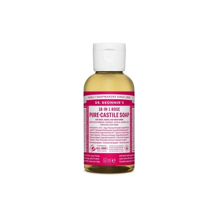 Dr. Bronner's Rose 18-in-1 Magic Soap Organic Liquid Soap 60ml