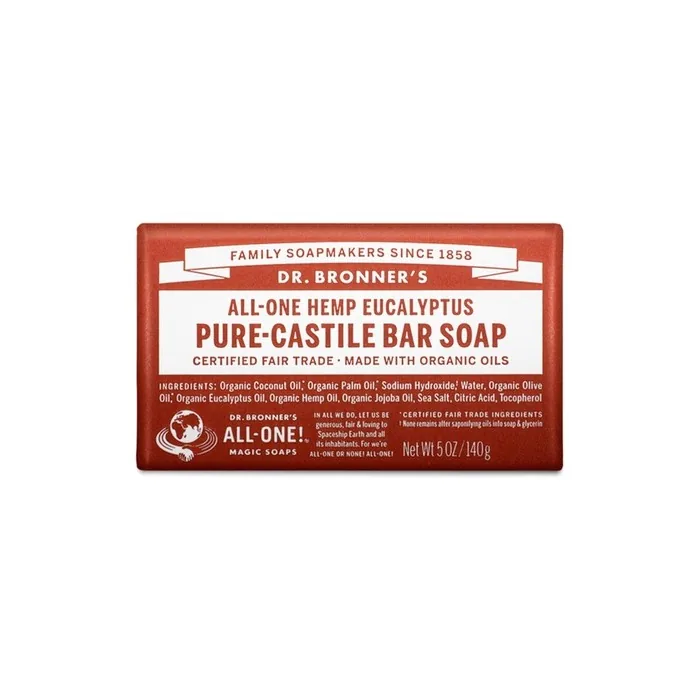 Dr Bronner's 3in1 Eucalyptus Pure Castile Bar Soap Made With Organic Oils