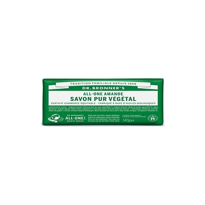 Dr Bronner's Almond Pure Castile Bar Soap 140g