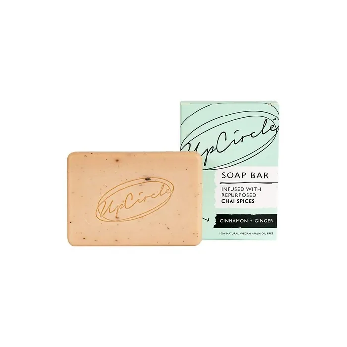 UpCircle Cinnamon and Ginger Chai Soap Bar 100g Organic Vegan Cleanser for Face and Body