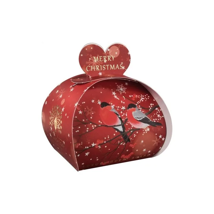 The English Soap Company Luxury Festive Heart Shaped Guest Soaps Merry Christmas 3x20g - Pack of 3