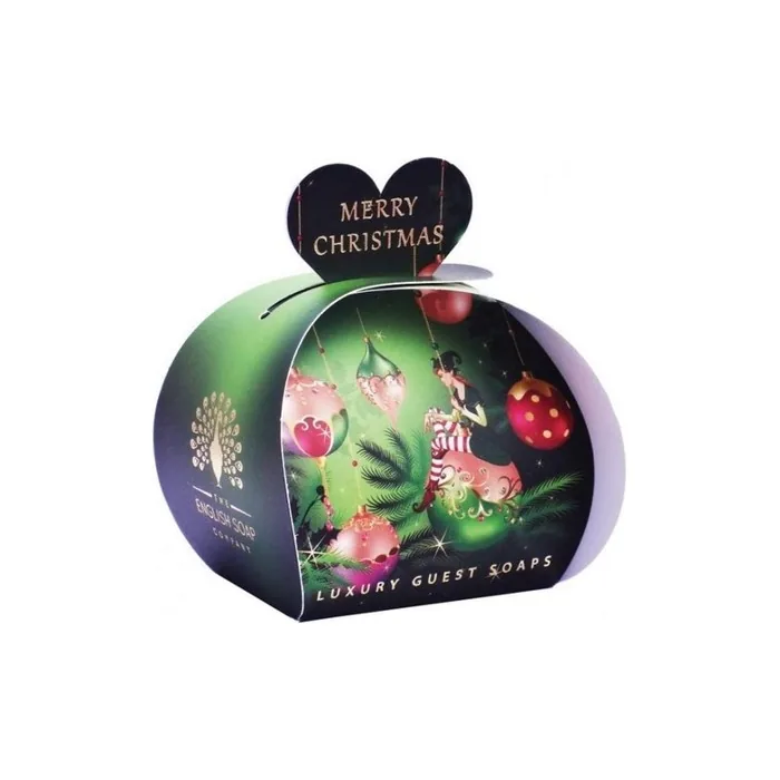 The English Soap Company Luxury Christmas Heart Shaped Guest Soaps Elf 3x20g