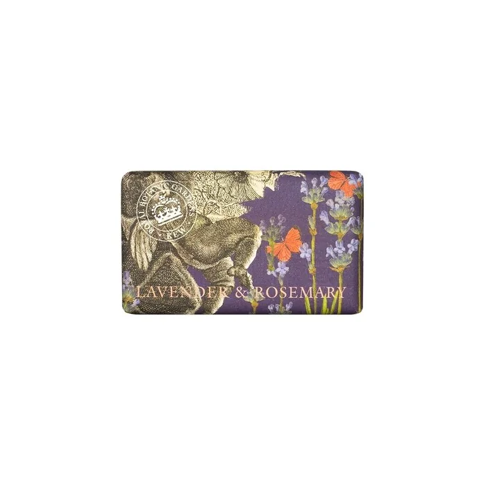 The English Soap Company Royal Botanical Gardens Kew Wrapped Soap Bar Luxury Lavender Shea Butter Soap Bar 240g Lavender & Rosemary