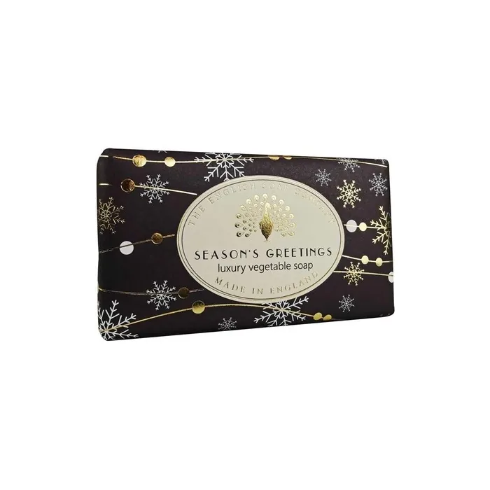 The English Soap Company Festive Soap Bar 190g Seasons Greetings Cinnamon and Orange