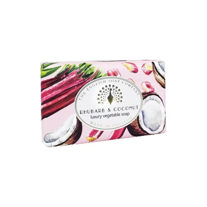 The English Soap Company Rhubarb & Coconut Vintage Wrapped Soap Bar 190g