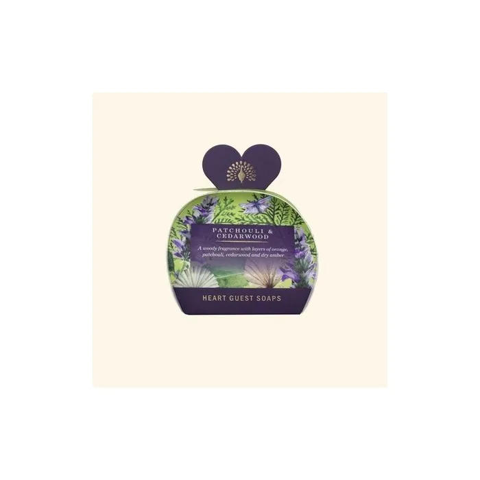 The English Soap Company Patchouli & Cedarwood Heart Guest Soaps