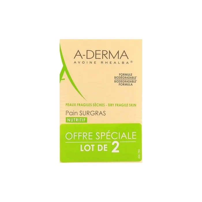 A-Derma Ultra-Rich Cleansing Bar Nourishing 100g - Pack of 2