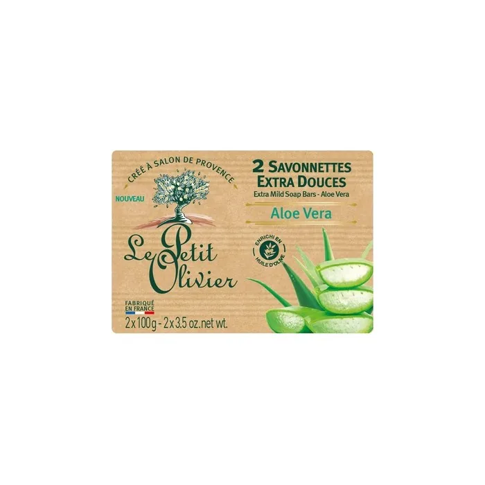 Le Petit Olivier Extra Mild Aloe Vera Soap Bars - Vegetable Origin-Based