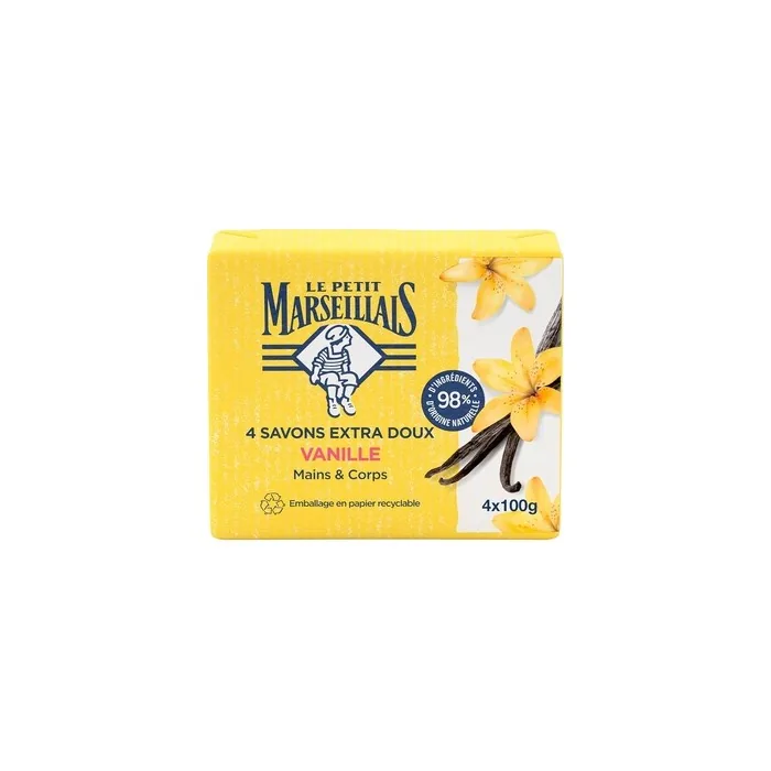 Le Petit Marseillais Extra Mild Soap Vanilla 100g - Pack of 4