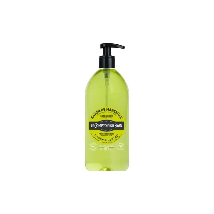 Le Theke Du Bad Traditional Marseille Soap Lemon-Mint 1L