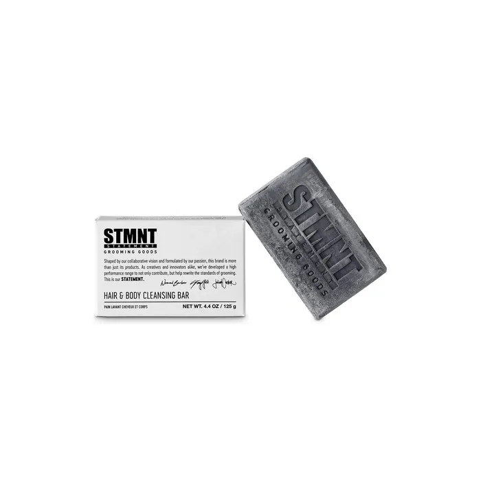 STMNT Grooming Goods Hair & Body Cleansing Bar 125g with Activated Charcoal - SLS/SLES Sulfate Free