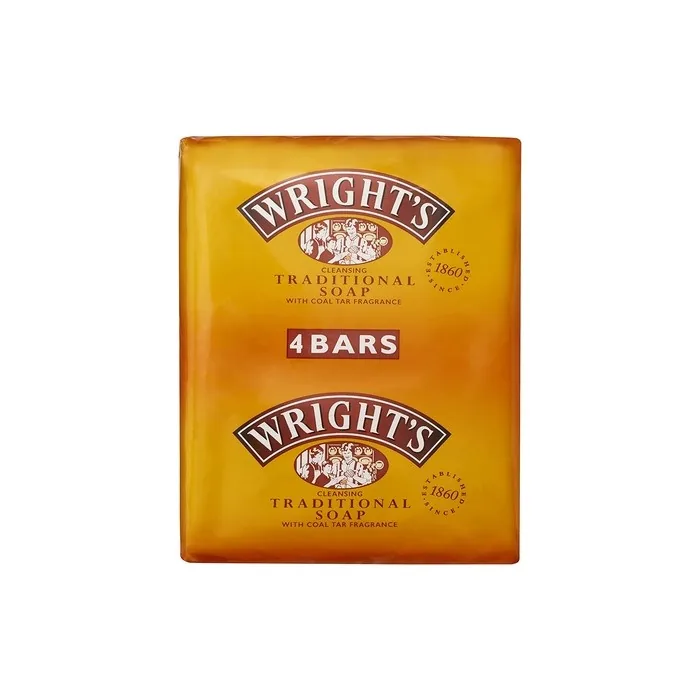 Wright's Traditional Soap 100g Bars with Coal Tar Fragrance - Pack of 4