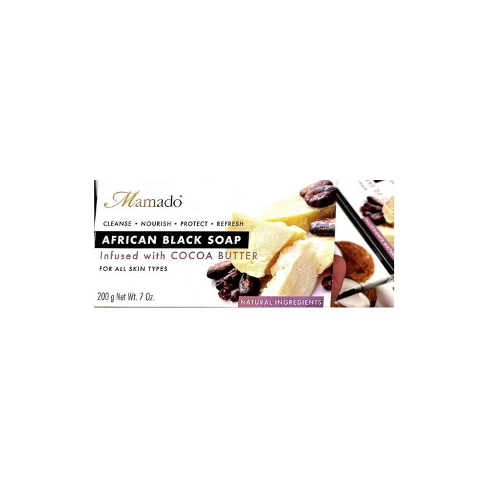 Mamado African Black Soap Infused With Cocoa Butter 200g