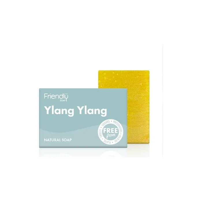 Natural Ylang Ylang Soap Tropical Stimulating Uplifting Handmade with Coconut Oil Shea Butter Vegan Cruelty Free Eco-Friendly Recyclable Packaging 95g Ylang Ylang 95g