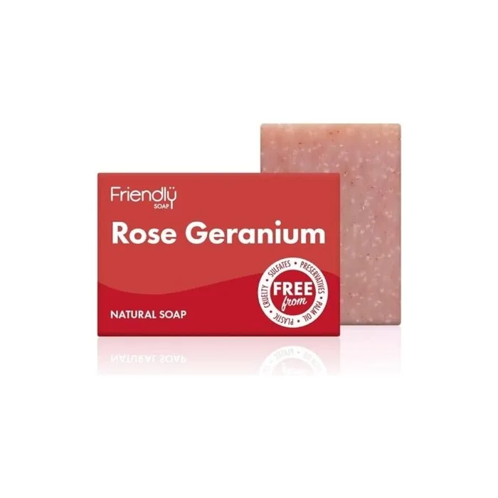 Friendly Soap Naked and Natural Rose Geranium Soap 7 x 95g - Pack of 3
