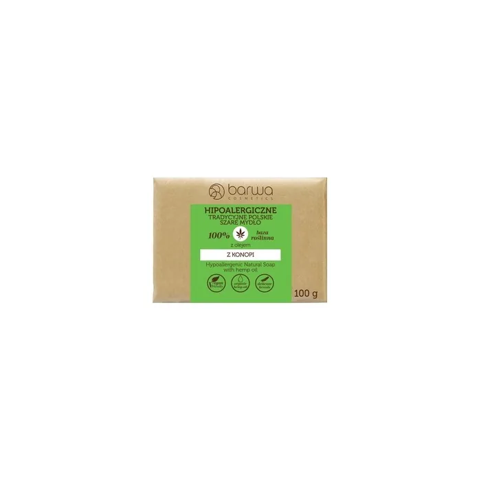 Barwa Hypoallergenic Traditional Polish Gray Soap Bar With Hemp Oil 100g