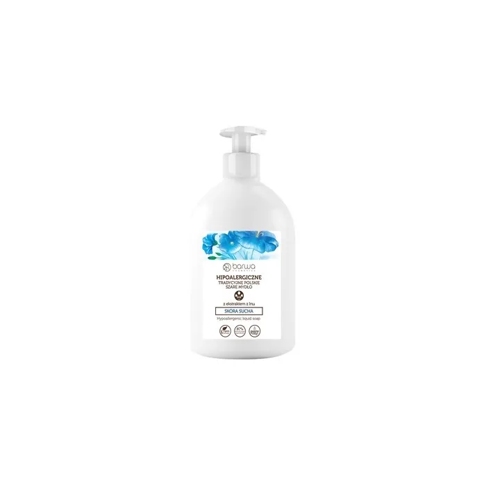 Barwa Hypoallergenic Traditional Polish Gray Liquid Soap With Flax Extract 500ml