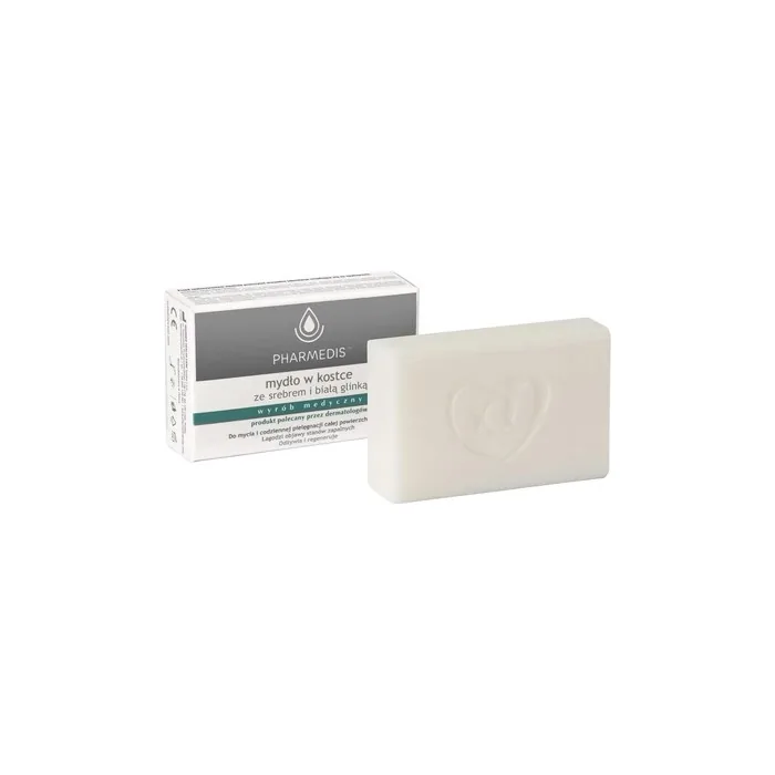 Natural Solid Soap with Silver and White Clay - Natural Cosmetic Bar for Women