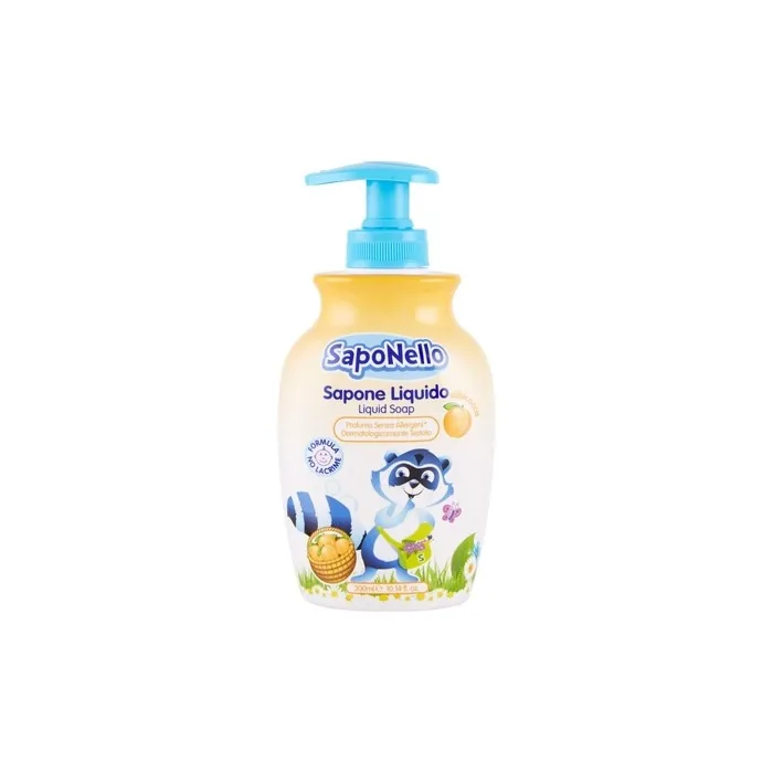 SapoNello Apricot Liquid Soap Tear-Free Formula Hydrated Skin 300ml