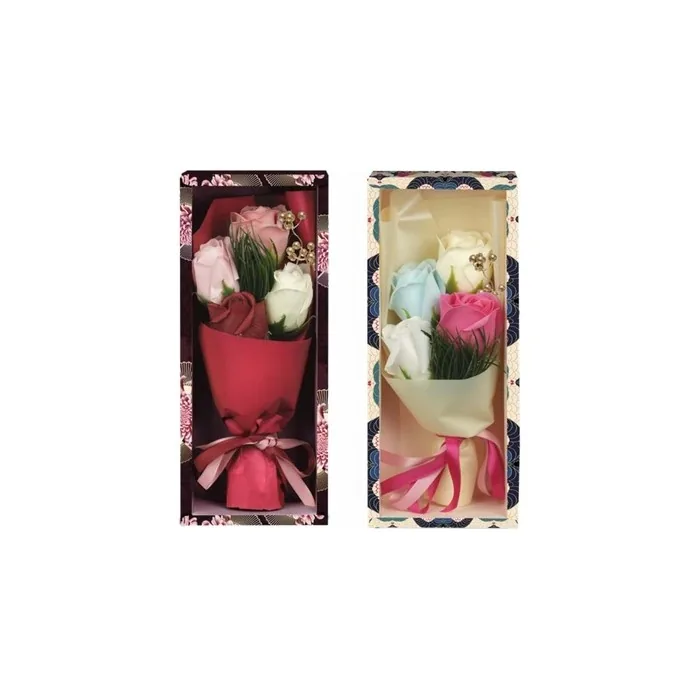 Emanuela Biffoli Soap Bouquet with 4 Roses Water Lily and Green